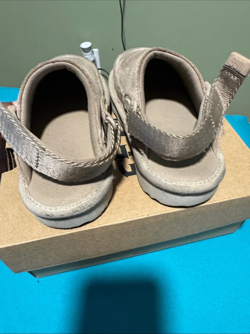 UGG Kids Tan Suede Slip-On Clog with Back Strap